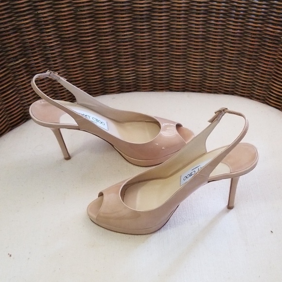 JIMMY CHOO Patent Leather 4" Stiletto Sz 7 - Picture 3 of 5